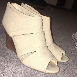 “Call It Spring” Tan/Brown Wedged Heels.